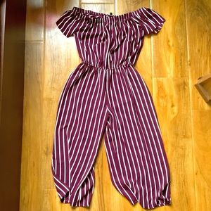 Red Striped Jump Suit / Romper
